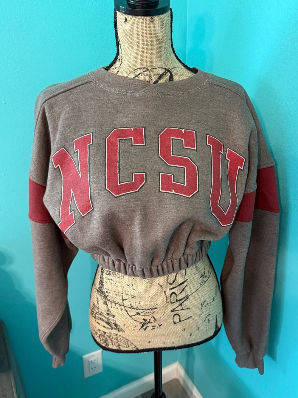 EUC Nasty Gal + Gault Sand NCSU Cropped Sweatshirt Size M/L